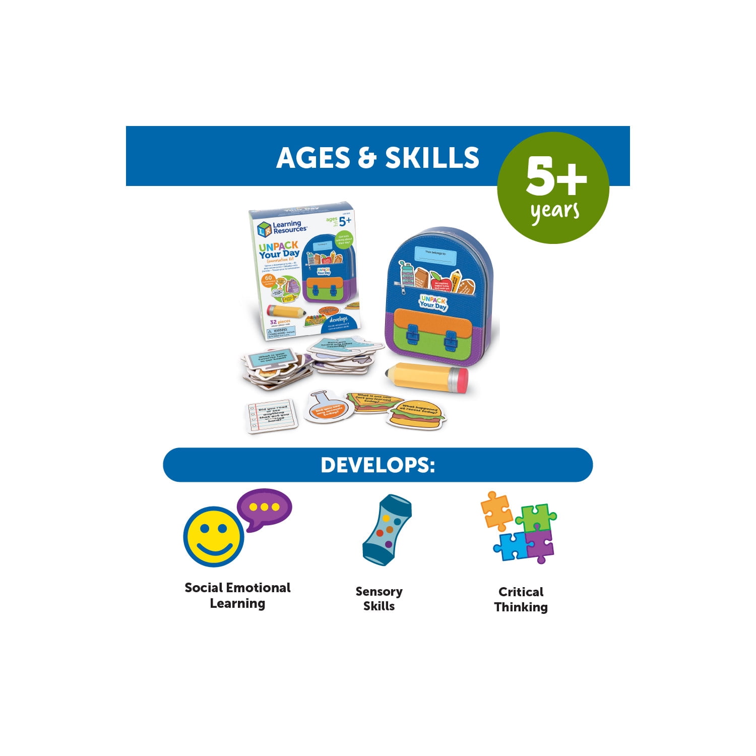 Learning Resources Unpack Your Day Conversation Kit,  Social Emotional Learning Toys, Ages 5+