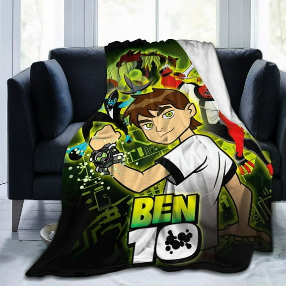 Cartoon Ben 10 Flannel Blanket Funny Ultra-Soft Micro Warm Throw Blanket Fleece Blanket For Bed,Sof Interesting Gift 50"X40"