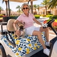 thumbnail image 3 of Golf Cart Seat Covers for 2 Seater, Lemon Soft Microfiber Cart Seat Towel Blanket, Fruit Leaf Branch Summer Spring Pastoral Absorbent Breathable Non Slip Bench Seats Protector for Golf Course 51"x31", 3 of 9