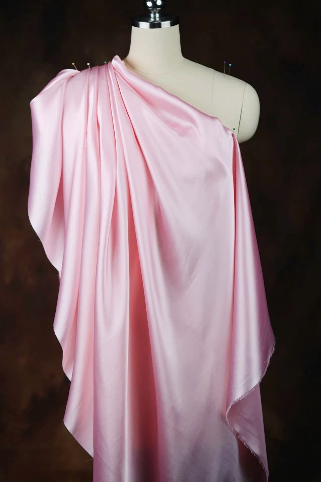 BUTTERFLY- Dusty Rose Satin Charmeuse Fabric By The Yard 315