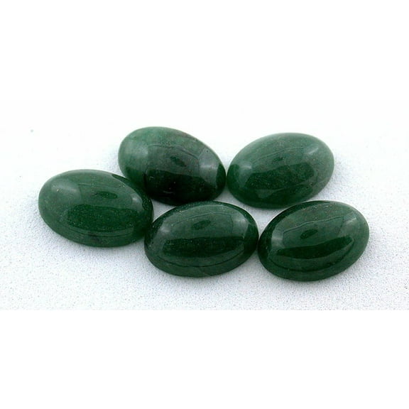 TWO 14x10 14mm x 10mm Oval Rich Green Aventurine Cabochon Gemstone GAC3GACDRKGAR