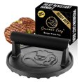 thumbnail image 1 of Presse à Burgers Smash de 2 lb pour Plaque de Cuisson, Presse à Hamburger Robuste avec Poignée Résistante à la Chaleur, Presse-Gril en Fonte, Presse à Bacon, Ronde, 1 of 8