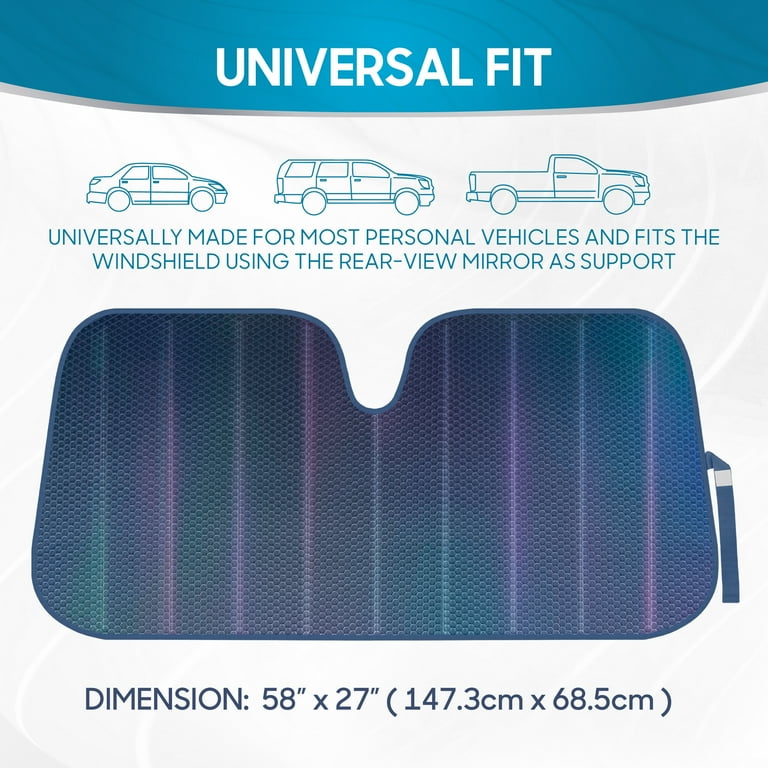 Iridescent Matte Black Car Windshield Sunshade - UV Rays