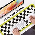 thumbnail image 5 of Retro Checkered Gaming Desk Mat, Computer Keyboard Large Extended Long Mouse Pad for Office and Home, XL, Black and White (H06), 5 of 7