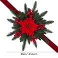 thumbnail image 3 of Bcylexb Christmas Star Poinsettia Wreaths for Window, 14.6“ Floral Curtain Tieback with Pine Needles Hanging Wreaths for Front Door Wall Home Party Decor, 3 of 7