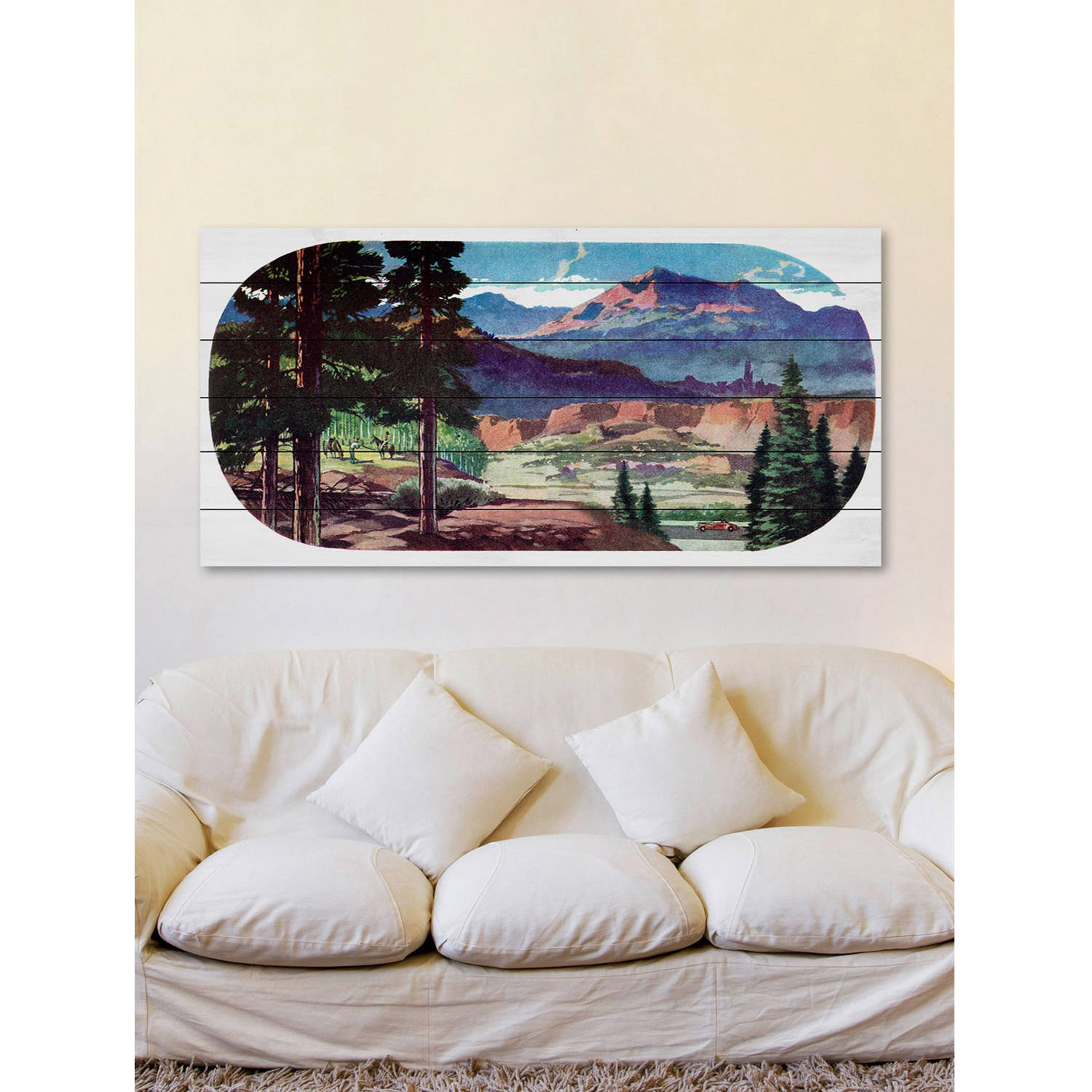 "New Mexico" Painting Print on White Wood