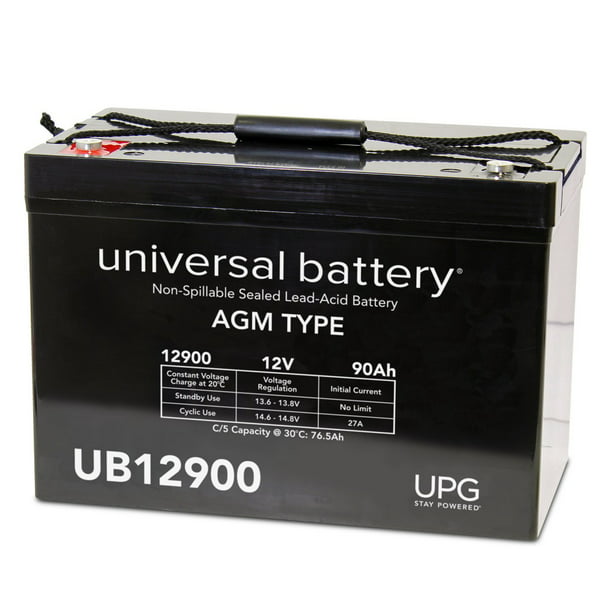 UPG UB12900 12V 90Ah I4 AGM Battery Group 27 for Wind Off Grid Back Up Trolling Motor Deep Cycle Boat RV 24V - Walmart.com