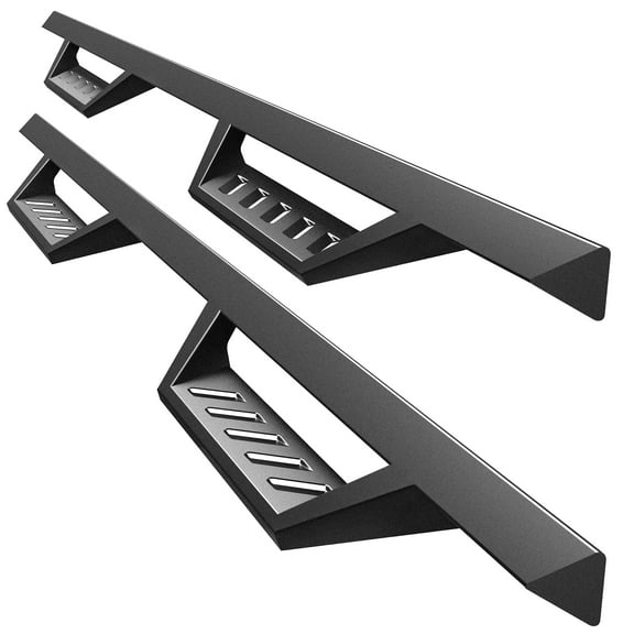 MaxMate Triangular Drop Steps Compatible with 2007-2018 Chevy Silverado GMC Sierra 1500; 2007-2019 2500 3500HD; 2019 LD / Limited | Crew Cab | LX3C71028MX | Side Rail Nerf Bars Running Boards