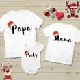 thumbnail image 1 of Camisetas a juego con gorro de Papá Noel para la familia, ropa a juego para madre, padre e hijos, camisetas para fiestas navideñas, atuendos para vacaciones de invierno, 1 of 5