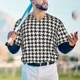 thumbnail image 5 of KLL Houndstooth Black And White for Men's Baseball Shirts,Short Sleeve Casual Shirts Button Down Shirt for Men Beach Summer Wedding Shirt-4X-Large, 5 of 7