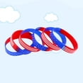 thumbnail image 3 of CIMAXIC Silicone Wrist Band 20pcs Sports Silicone Bracelet Personality Simple Star Pattern Wrist Band Hand Rings Decoration Fashion Band Set (Red+Blue),3.54"X0.47"X0.2", 3 of 4