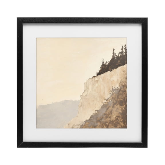 Stupell Industries Serene Cliffside Vista Black Framed Print Under Glass, design by Petal Prints Design