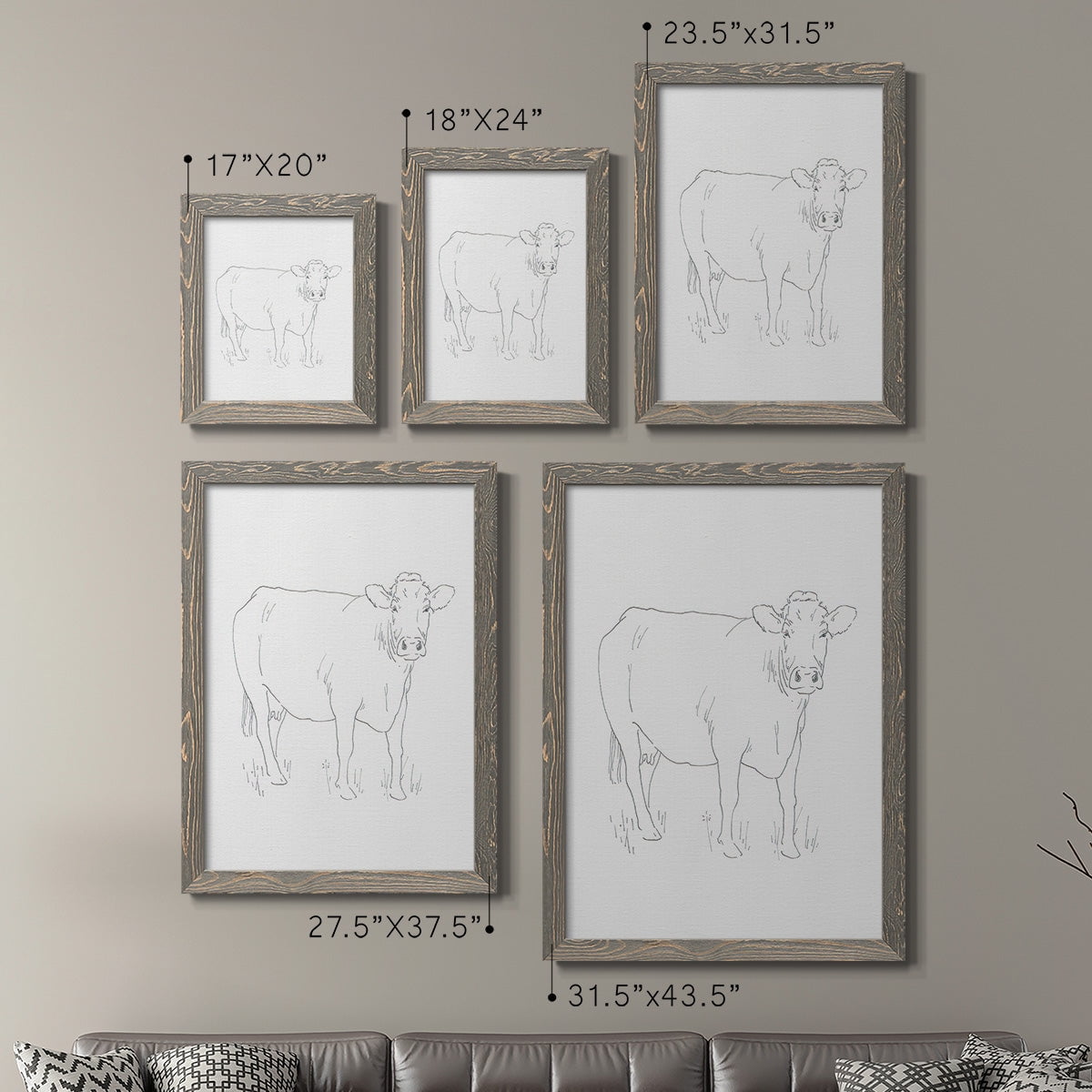 Limousin Cattle III - Premium Framed Canvas 2 Piece Set - Ready to Hang