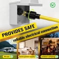 thumbnail image 5 of ZAZFO 25ft 30 Amp 4 Prong Generator Cord for Storm Emergency Power Backup, NEMA L14-30P/R Twist Lock, STW 10AWG 7500W, Heavy Duty Yellow Waterproof Outdoor Cable with Organizer, ETL Listed, 5 of 10