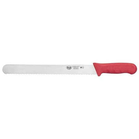 Winco KWP-121R, 12-Inch Stal High Carbon Steel Bread Knife, Polypropylene Handle, Red,