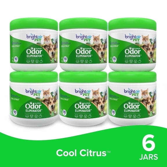Bright Air Super Odor Eliminator Air Freshener, Pet Cool Citrus Scent, 14oz, Case of 6