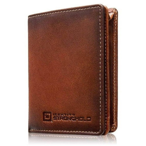 ID Stronghold “Waltlet” Leather RFID Blocking Wallet with Magnetic Clasp Brown