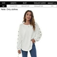 thumbnail image 2 of Camisetas de manga larga para mujer, estilo informal, holgadas, de otoño (blanco), 2 of 5