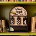 thumbnail image 4 of Wooden “Books Read This Year” Counter with 3 Digits | Reading Tracker Desk Decor for Book Lovers, Readers & Bibliophiles | Library, Study, Office Decorative Functional Bookmark, 4 of 8