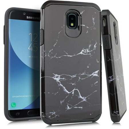 MUNDAZE Samsung Galaxy Express Prime 3/Amp Prime 3/J3 V 3rd Gen Case Phone Black White Marble Design Duo