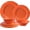 Orange, variant on White Melamine Dinnerware Sets, 18 count melamine dishes set, Service for 6, Plates and Bowls Sets for Indoor and Outdoor Use, Dishwasher safe...