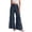 Navy, variant on Women's High Waist Tiered Ruffle Wide Leg Pants, Smocked Elastic Waist Palazzo Trousers, Casual Flowy Pleated Summer Beach Swing Pants Boho Vacation Wear