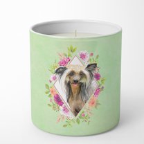 Carolines Treasures CK4290CDL Chinese Crested Soy Candle 10 oz Decorative Gift Scented Soy Candles for Home Green