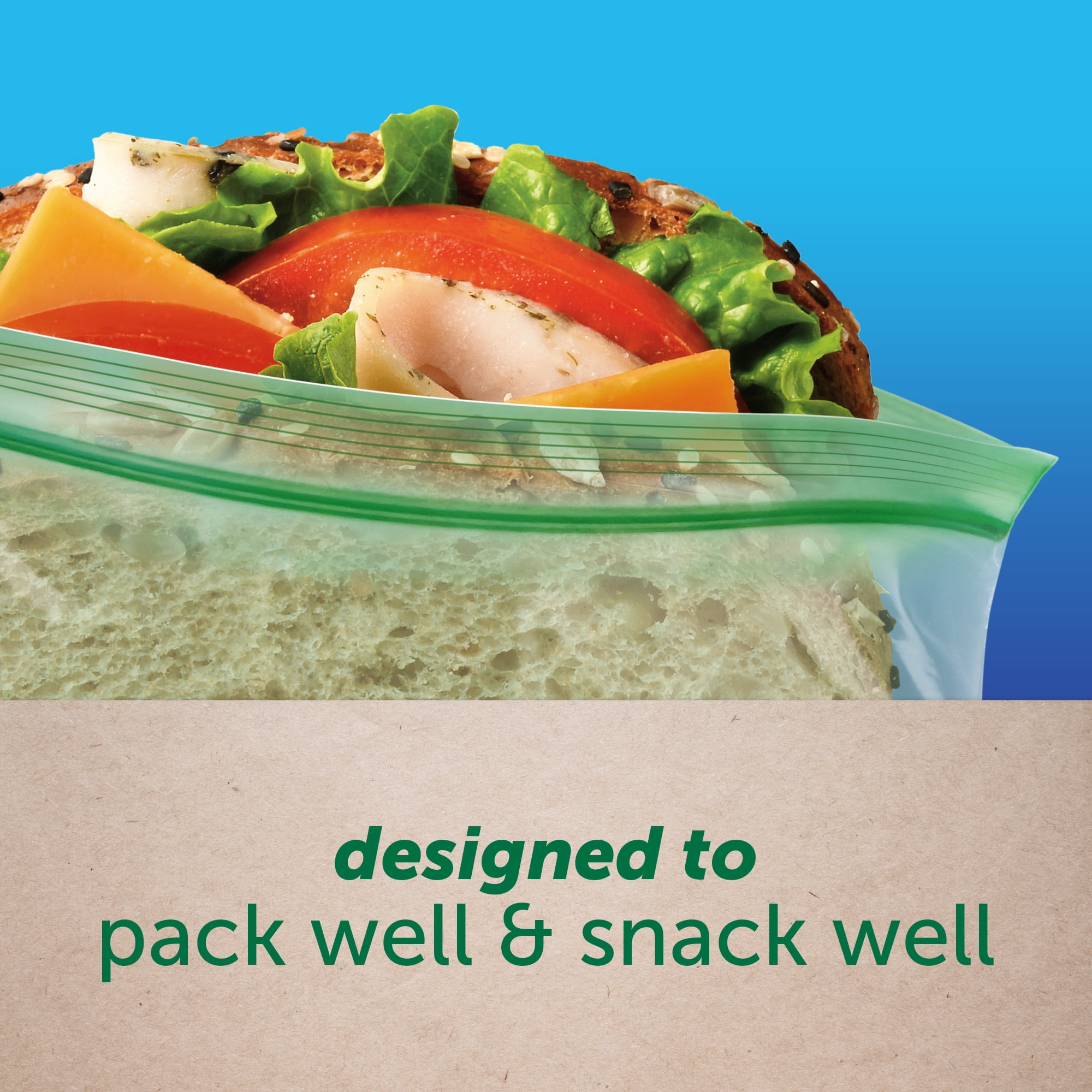 Ziploc® Compostable Sandwich Bags, Food Storage Zipper Bags, 40 Count