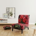 thumbnail image 2 of Designart "Euphonie de Fleurs de Géranium Rouges et Vertes II" Chaise d'Appoint Florale Rouge - Fauteuil Traditionnel pour Chambre, 2 of 7