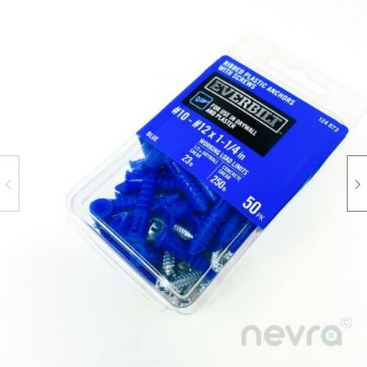 Everbilt PLASTIC RIBBED WALL ANCHORS1 1/4 inchSet of 24 Blue 