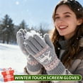 thumbnail image 6 of Syvvy Christmas Winter Gloves,Soft warm Knit,Elastic Cuff,Touch Screen Gloves for Men and Women Winter Cycling,Driving,Texting,Grey, 6 of 7