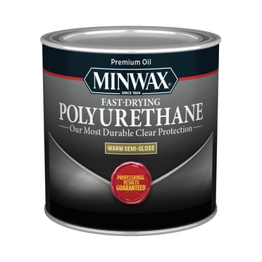 Minwax 230054444 Fast-Drying Polyurethane, Warm Semi-Gloss, Clear, 1/2 Pint, (1 Piece, 1 Pack)
