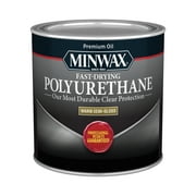 Minwax 230054444 Fast-Drying Polyurethane, Warm Semi-Gloss, Clear, 1/2 Pint, (1 Piece, 1 Pack)