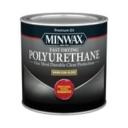 Minwax Fast-Drying Polyurethane, Semi-Gloss, Clear, 1/2 Pint