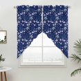 thumbnail image 2 of Swag Valance Curtains for Windows, Coastal Turtle Light Filtering Kitchen Curtains with Rod Pocket, Blue Ocean Starfish Retro Coral Shell Window Treatment Valances for Living Room, 28x36 - 2 PCS, 2 of 9
