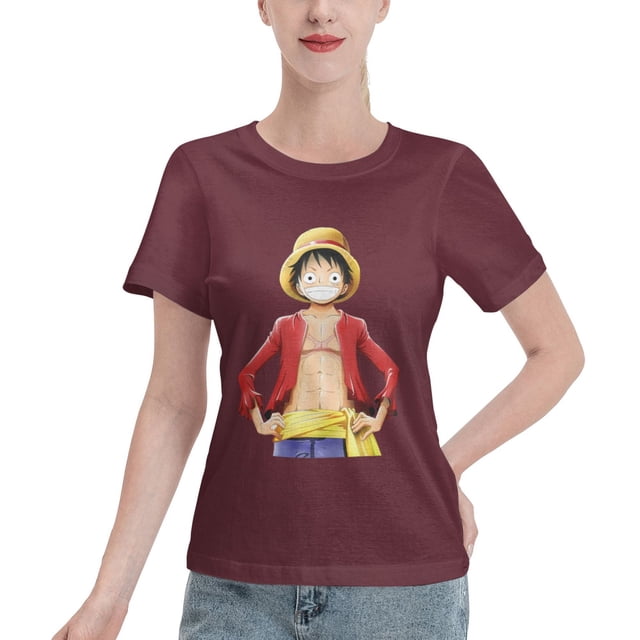 Women's Basic Short Sleeve T-Shirt One Piece Luffy