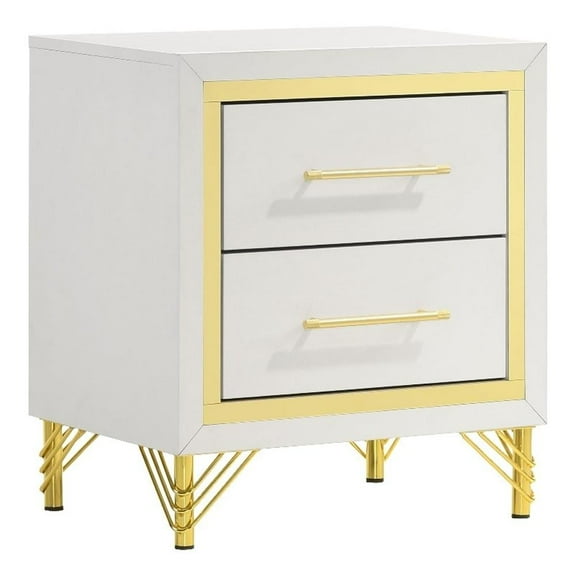 Lucia 2-drawer Nightstand Bedside Table White