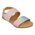 thumbnail image 5 of bebe Sparkly Leatherette Flat Strap Sandals, Blush Multi (Girls'), 5 of 6