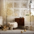 thumbnail image 4 of CAPHAUS 6 Feet Artificial Pre-lit Cherry Blossom Tree w/Bendable Branches & Foldable Stand, 208 Warm White LED Lights, Twinkling Japanese Cherry Blossom Tree for Festival, Holiday Indoor Decoration, 4 of 9