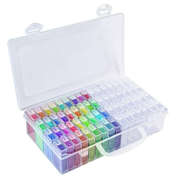 1 x 64 Grids Diamond Paint Storage Box-Transparent