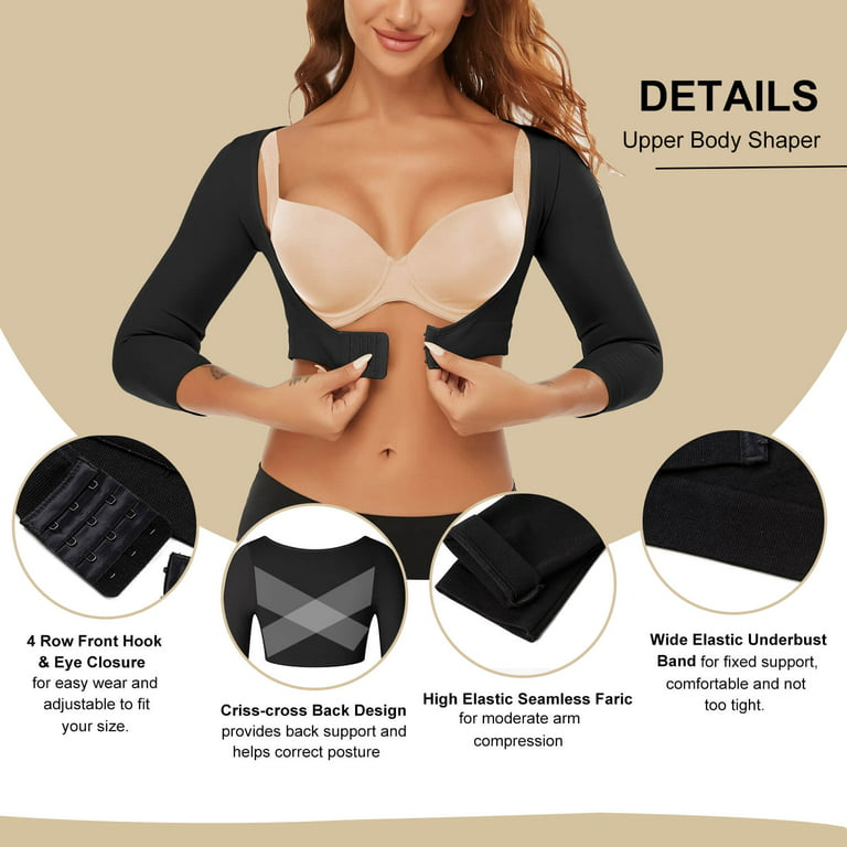 Women Upper Arm Shaper Compression Bust Shaper Bra Slimming Crop Tops  Shapewear Vest Posture Corrector Body Shaper