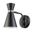 thumbnail image 1 of Belmont 1-Light Black and Gold Wall Sconce, 1 of 7