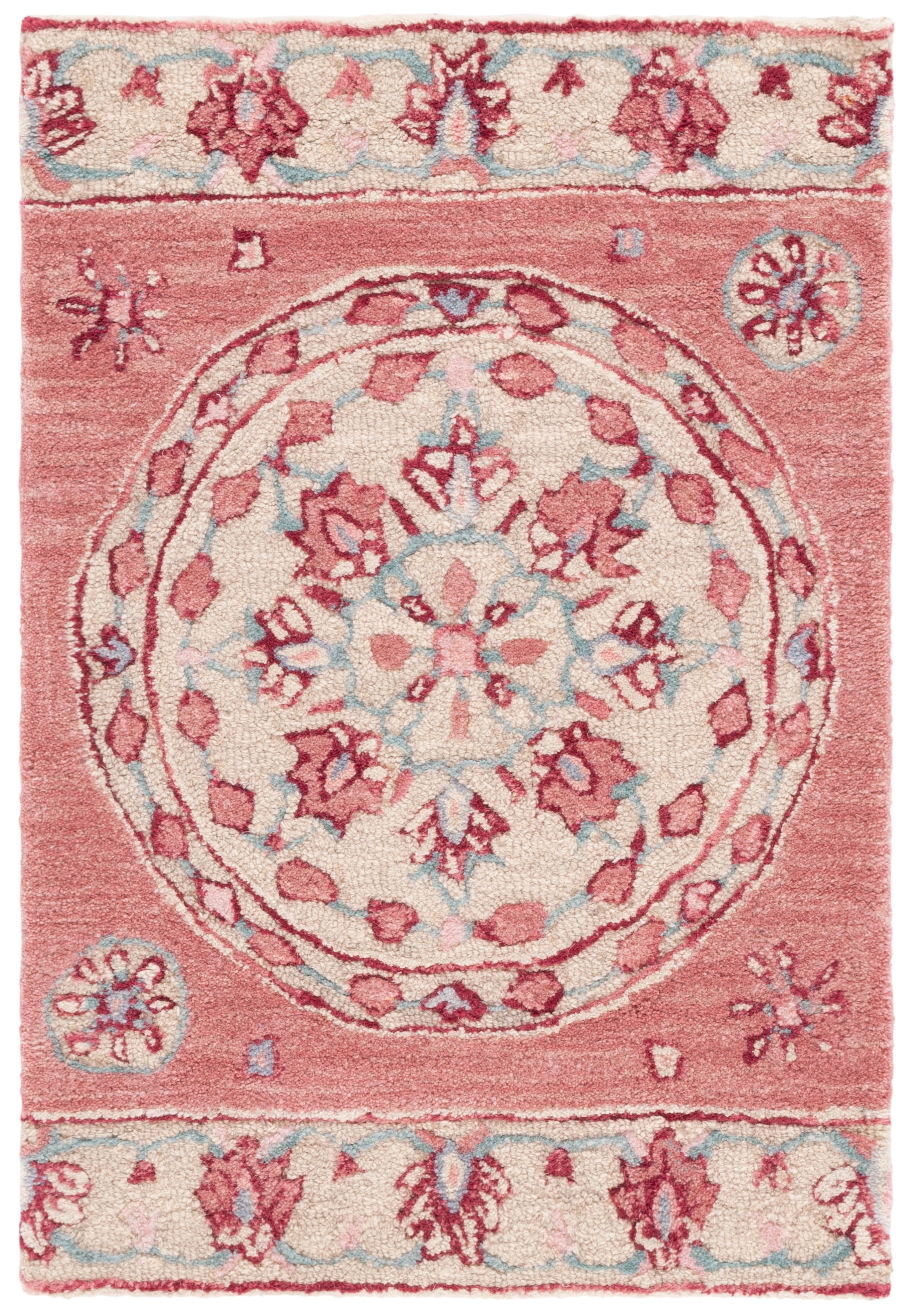 SAFAVIEH Bellagio Vanessa Floral Wool Area Rug, Red/Beige, 2' x 3'
