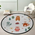 thumbnail image 2 of GZHJMY Kids Round Nursery Area Rug 4 ft Cute Wild Animal Woodland Washable Non-Slip Small Round Area Rug Throw Soft Cute Nursery Rug Lightweight Bathroom Rug for Dorm Kids Room Carpet Runner, 2 of 6