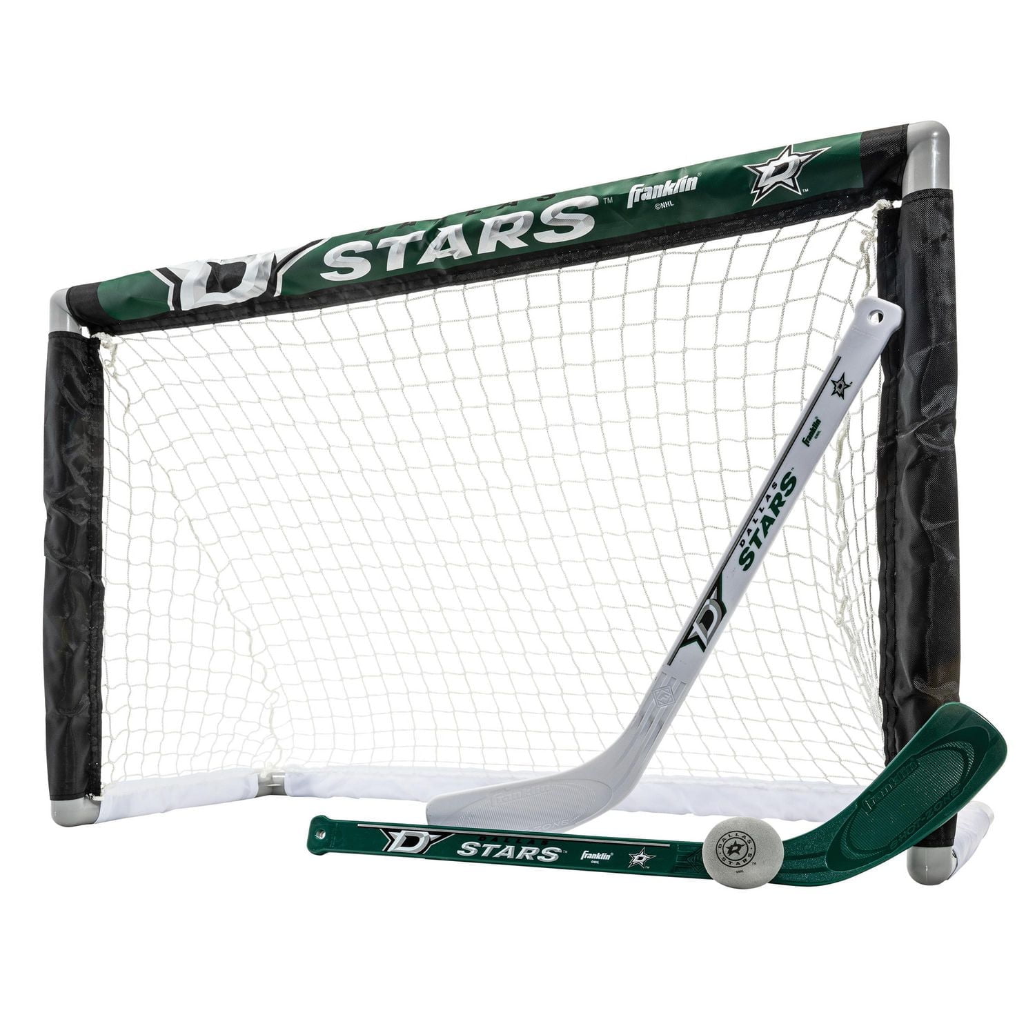 Franklin Sports NHL Stars Mini Hockey Set - Kids Indoor Knee Hockey Goal, Ball, 2 Mini Hockey Stick Combo Set