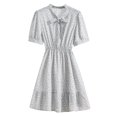 thumbnail image 1 of Robe d'Été Décontractée à Manches Courtes Col en V Imprimée Longueur Genou pour la Plage, 1 of 9
