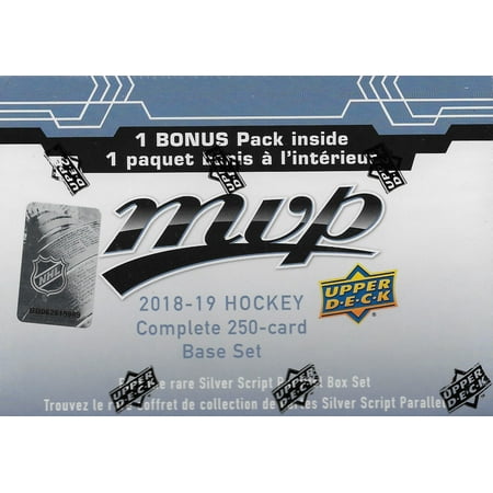 2018 2019 Upper Deck MVP Hockey Series Factory Sealed 250 Card Set including 50 High Series Shortprints and a Bonus Pack containing Eastern Stars, Western Stars and Rookie Star