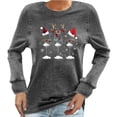 thumbnail image 3 of QATAINLAV Christmas Sweatshirts for Women Casual Round Neck Long Sleeve Shirts Cute Graphic Pullover Tops Cotton Winter Clothes, Dark Gray, L, Birthday Gifts, 3 of 5