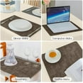 thumbnail image 5 of Reversible Vinyl Placemats Set of 4, Faux Leather 100% Waterproof Oil-Proof Wipeable Place Mats, Heat Resistant Dual Sided Table Mats for Kitchen/Dining/Party (Grey Brown, 12 x 18 Inch), 5 of 6