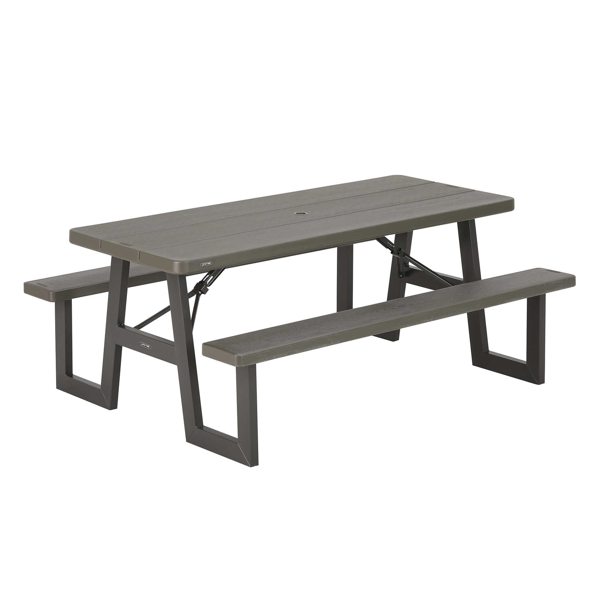 LIFETIME Table de pique-nique pliante de 6 pieds, gris rough cut